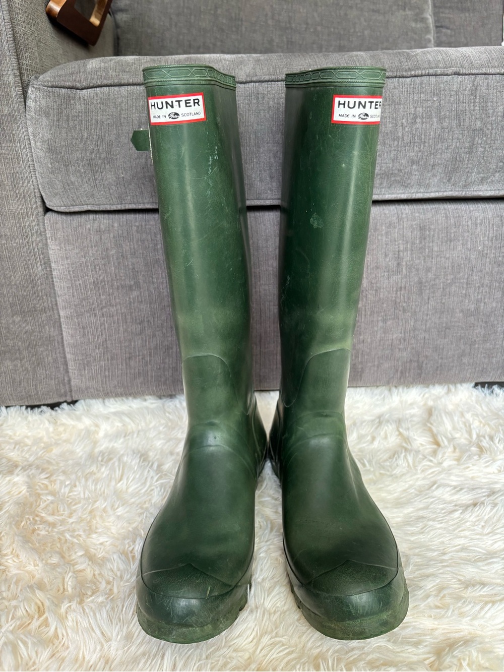 Vintage Hunter Tall Rain Boots Green Gates Scotland Wellies US W10-11 UK 8-9